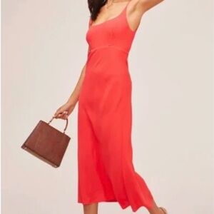 Astr The Label Red Joan Midi Dress